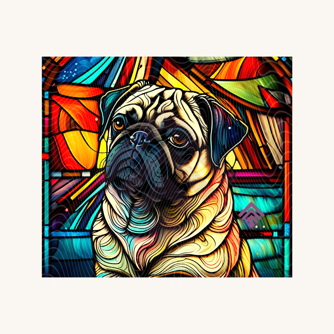 Stained Glass Pug Magnet