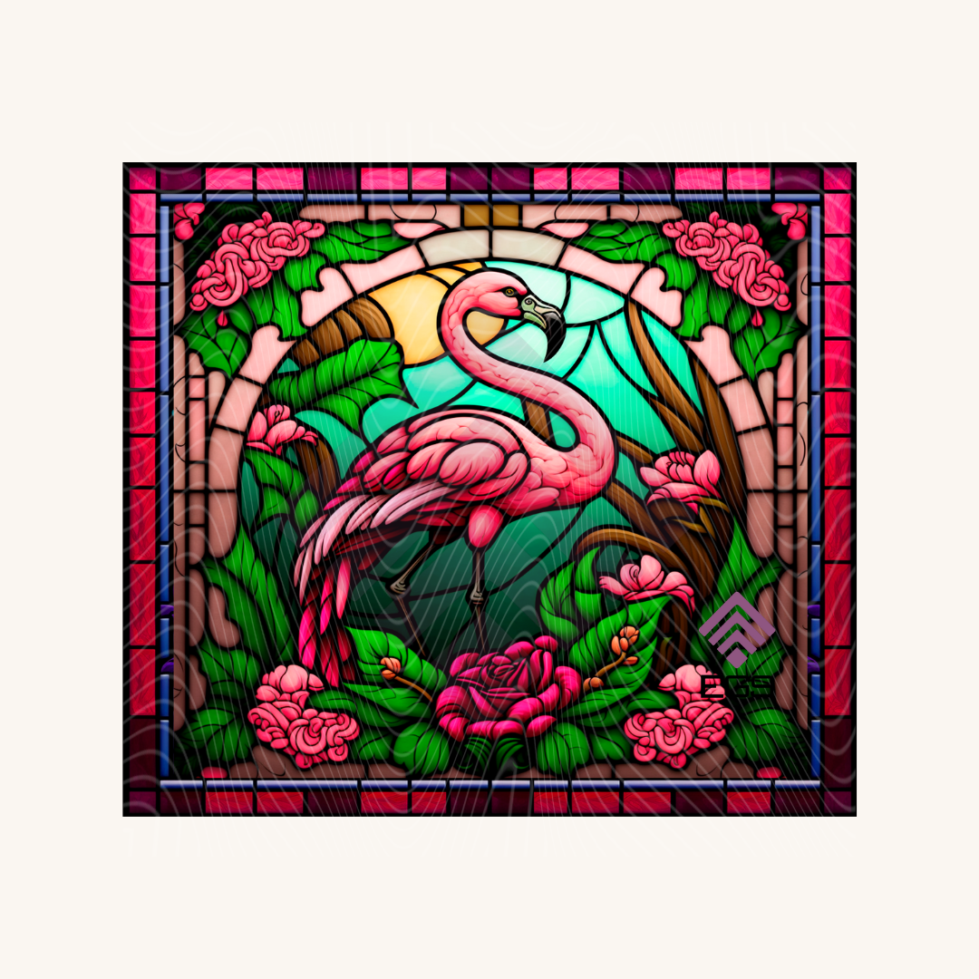 Stained Glass Flamingo Magnet