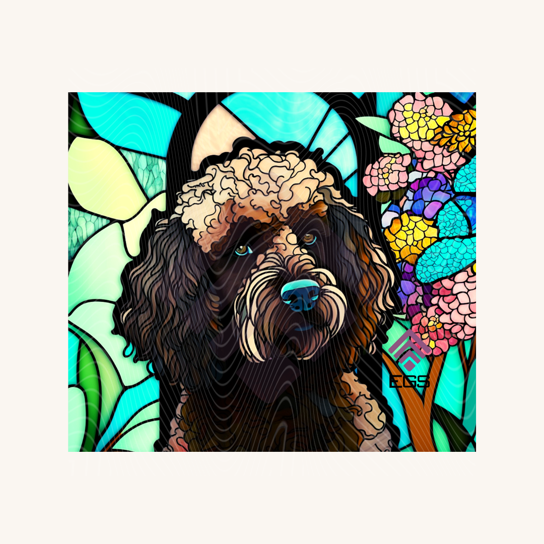 Stained Glass Labradoodle Magnet