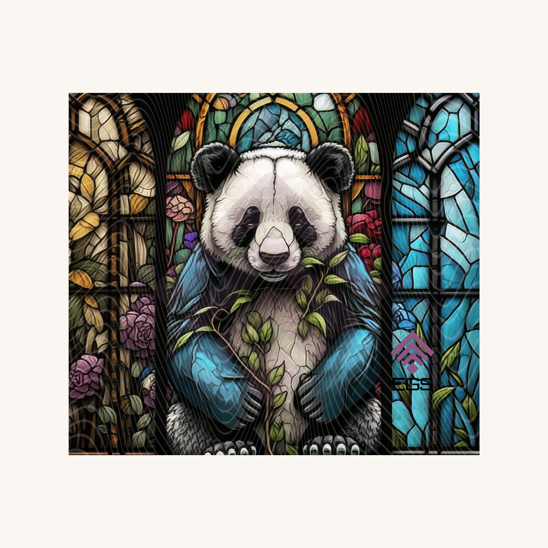 Stained Glass Panda Magnet