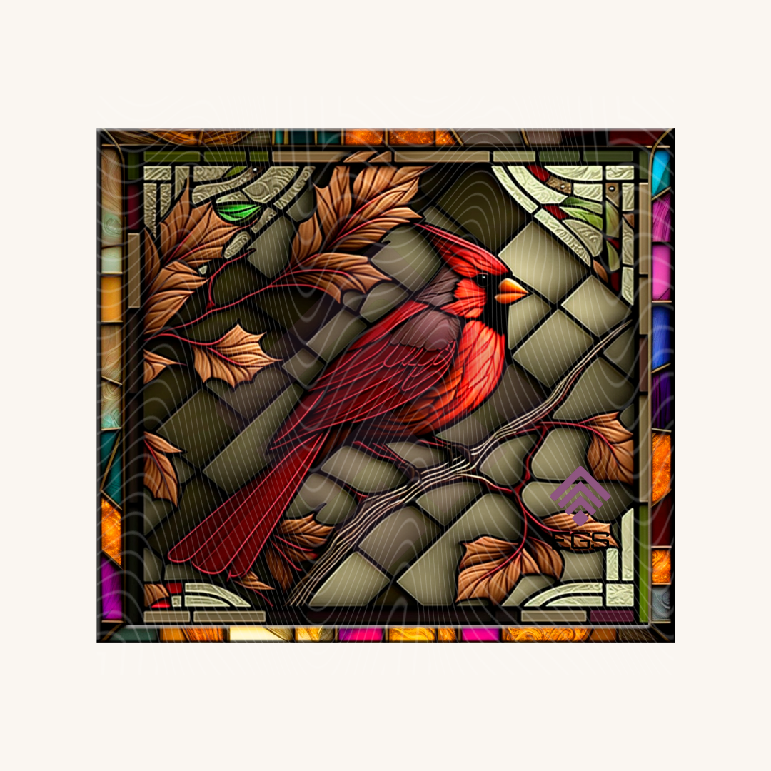 Stained Glass Cardinal Magnet