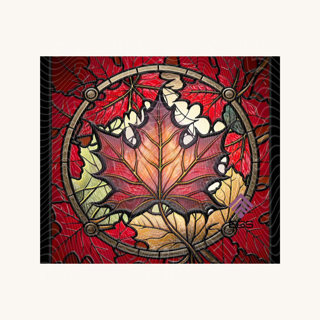 Stained Glass Rustic Maple Magnet