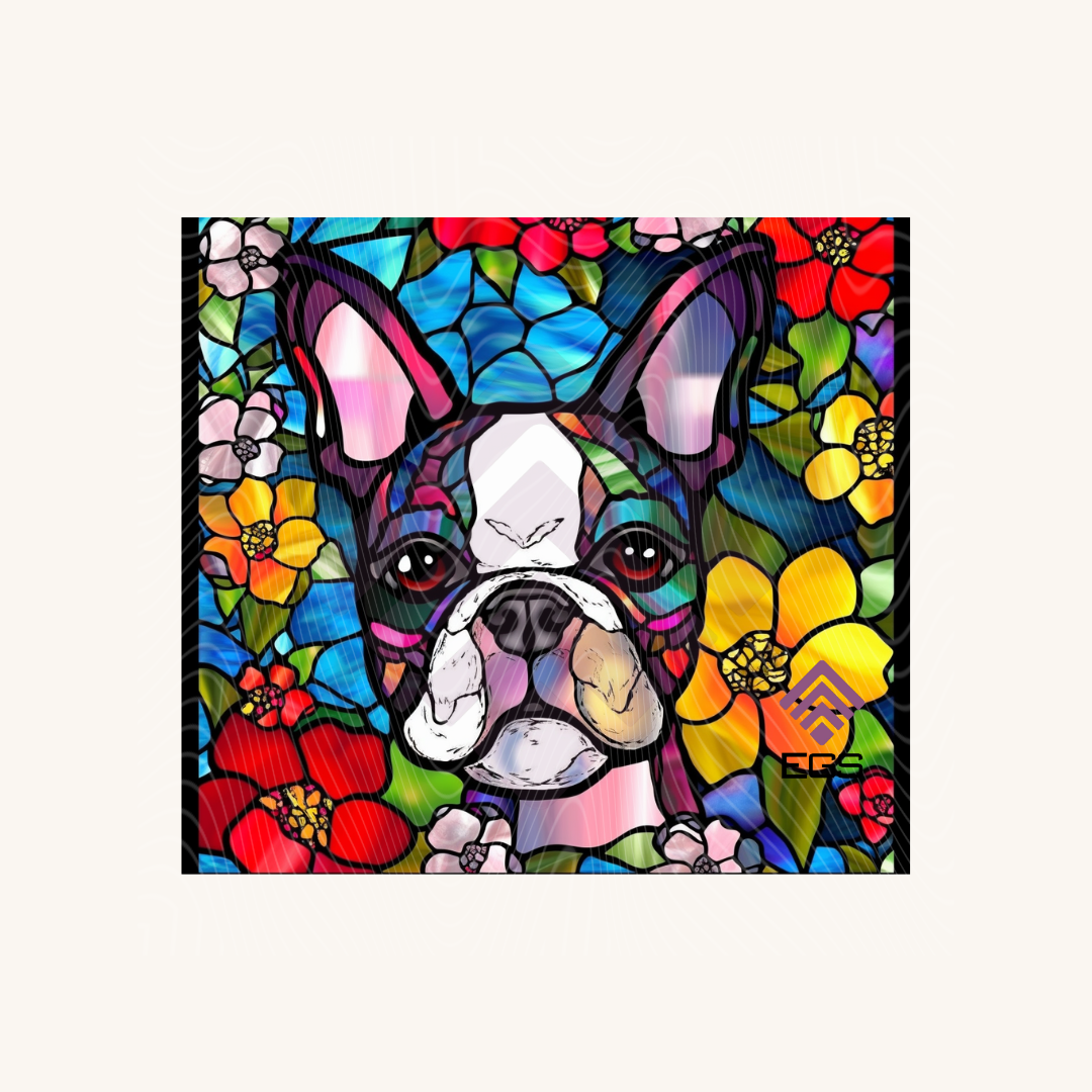 Stained Glass Boston Terrier Magnet