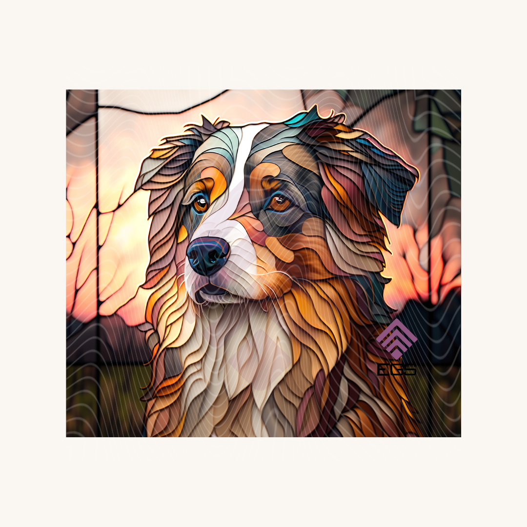 Stained Glass Australian Shepherd Magnet