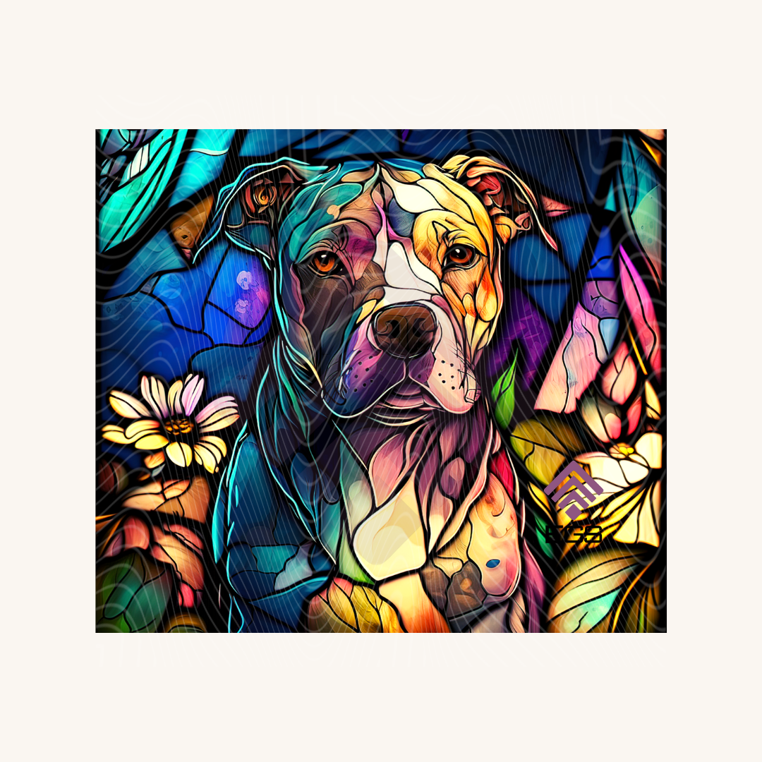 Stained Glass Pitbull Magnet