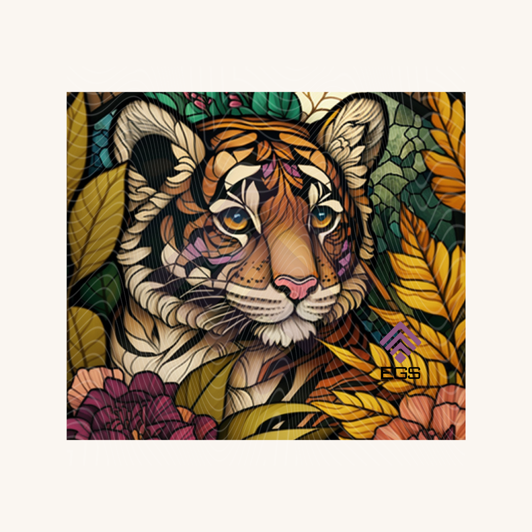 Stained Glass Tiger Magnet