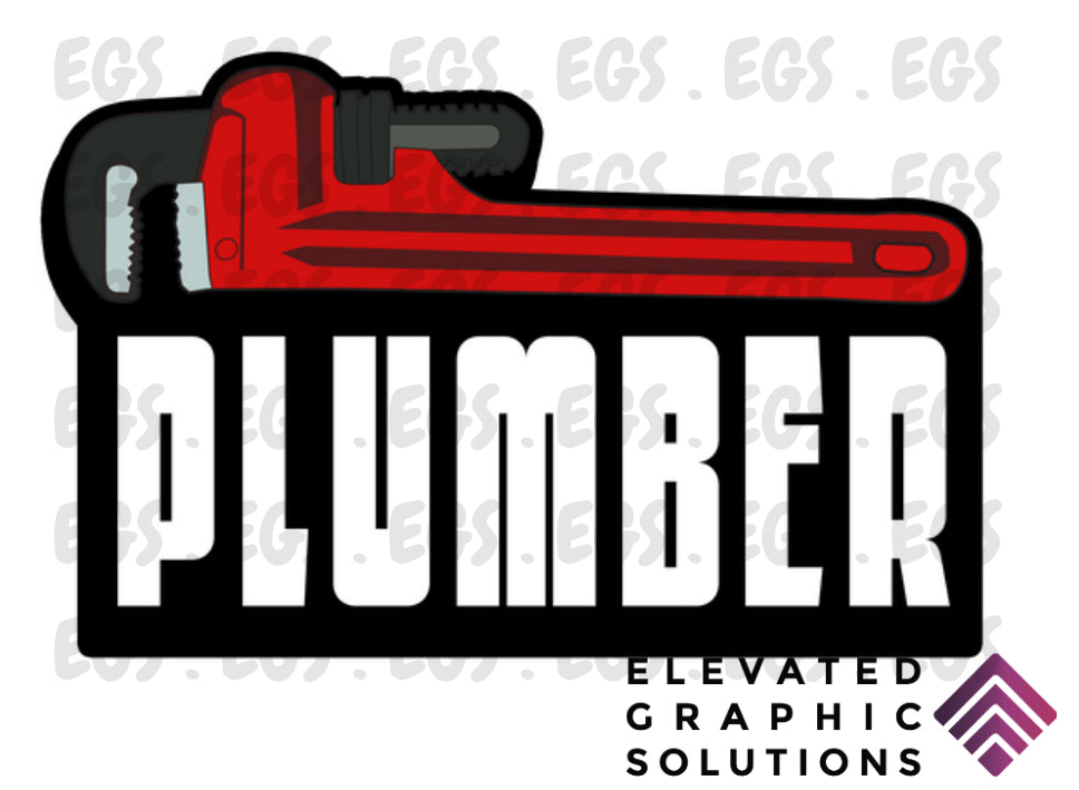 "Plumber-Pipe Wrench Logo" Sticker