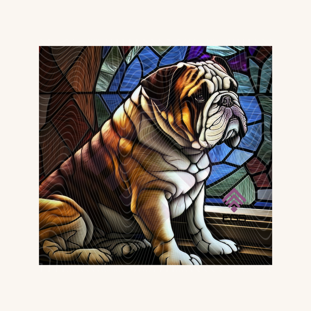 Stained Glass English Bulldog Magnet