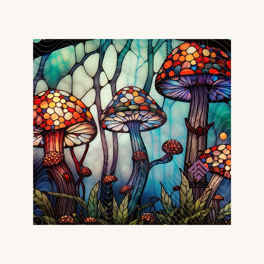 Stained Glass Mushroom Field Magnet