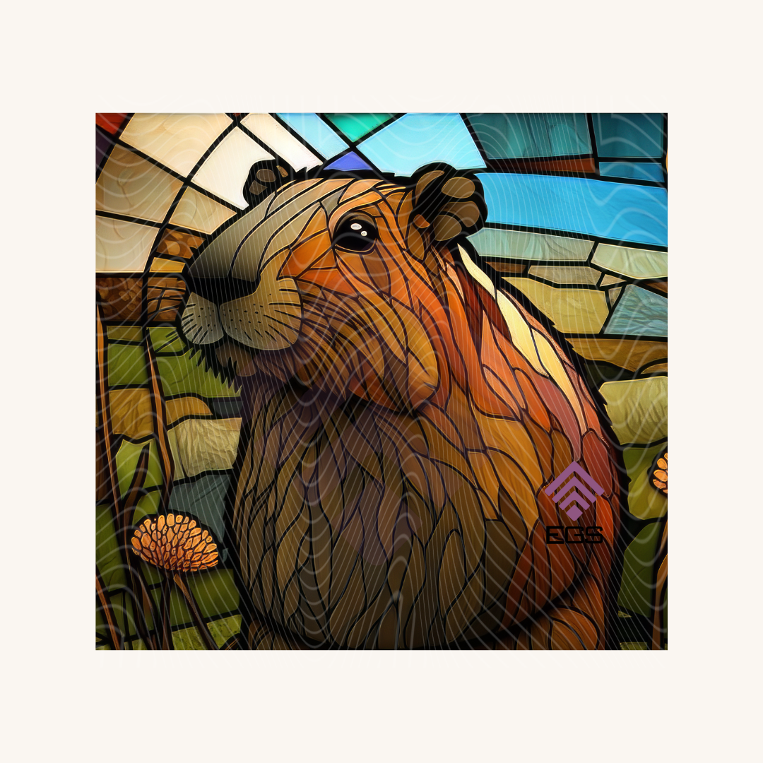Stained Glass Capybara Magnet