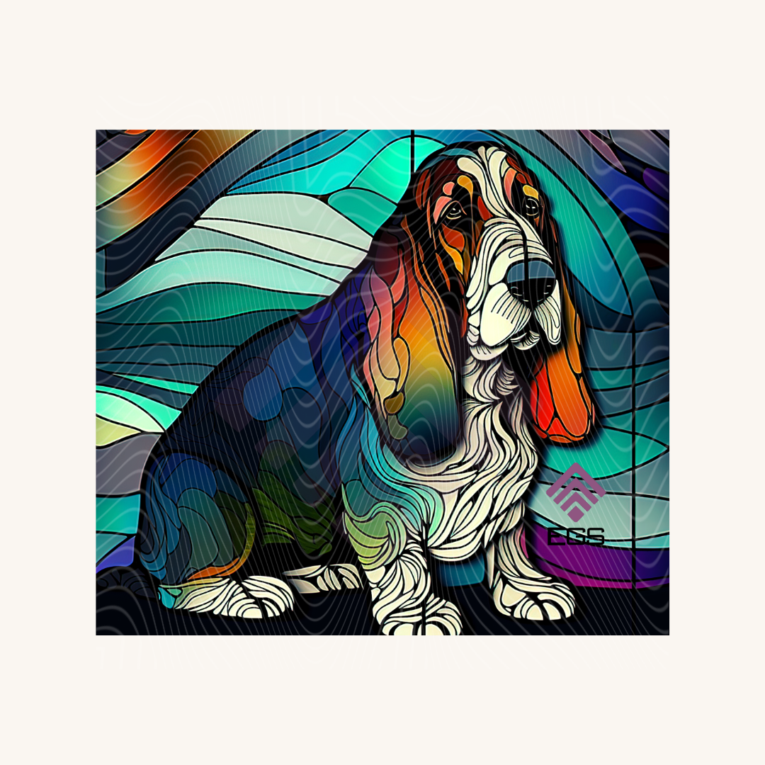 Stained Glass Basset Hound Magnet