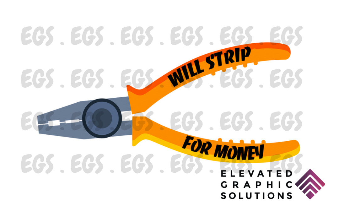 "Will Strip For Money" Sticker