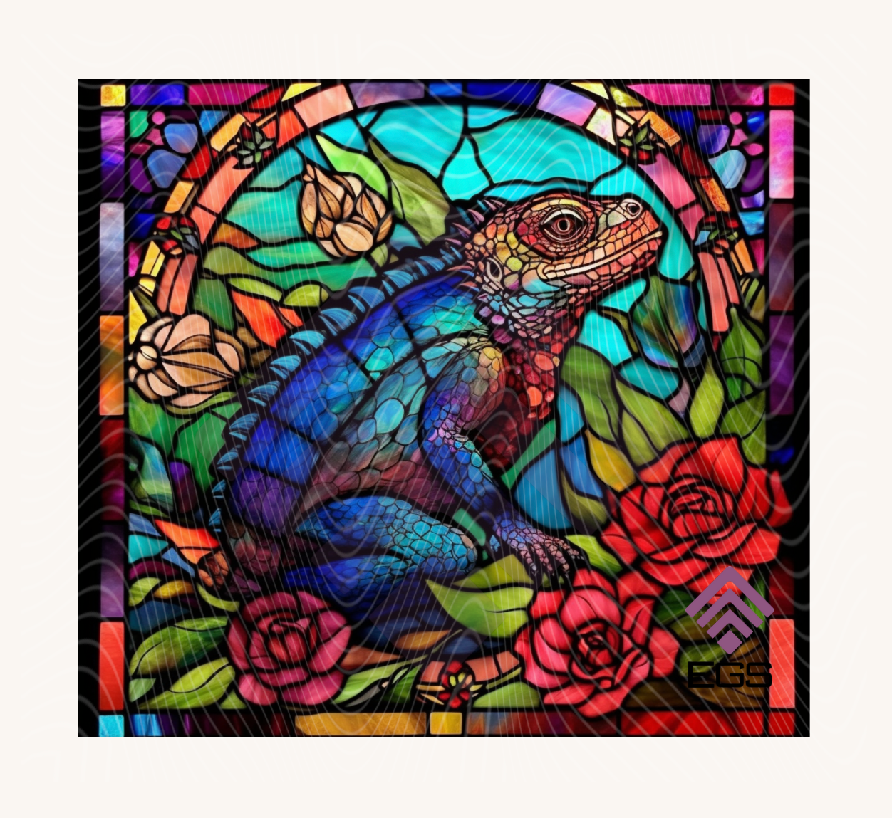 Stained Glass Iguana Magnet