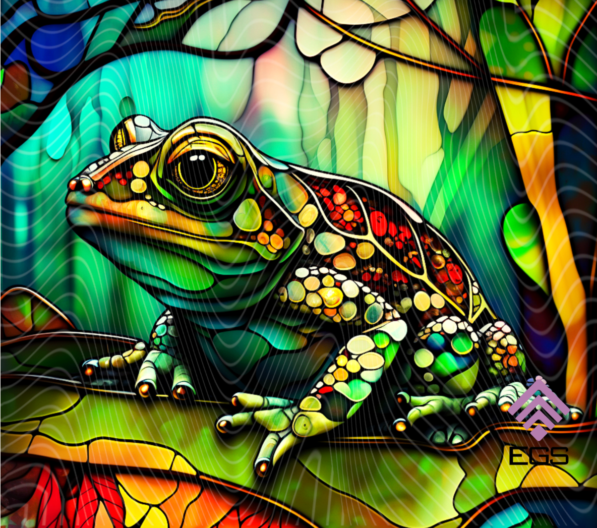 Stained Glass Frog Magnet