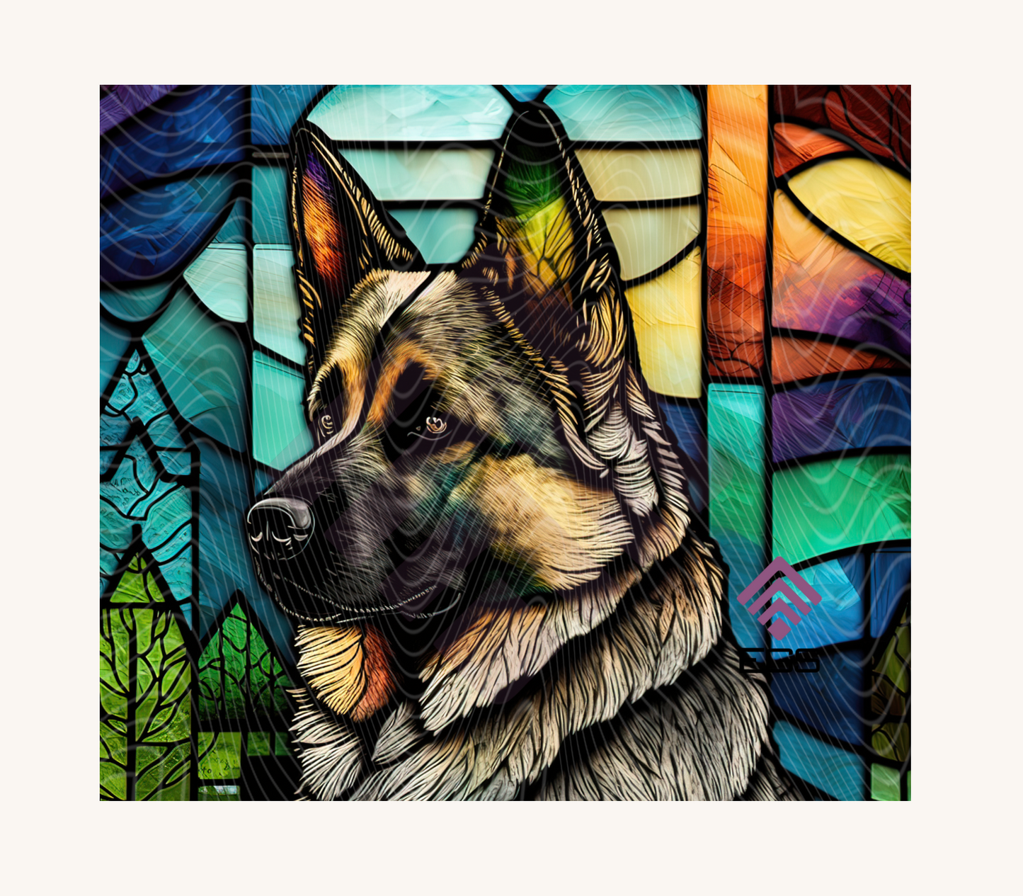 Stained Glass German Shepard Magnet
