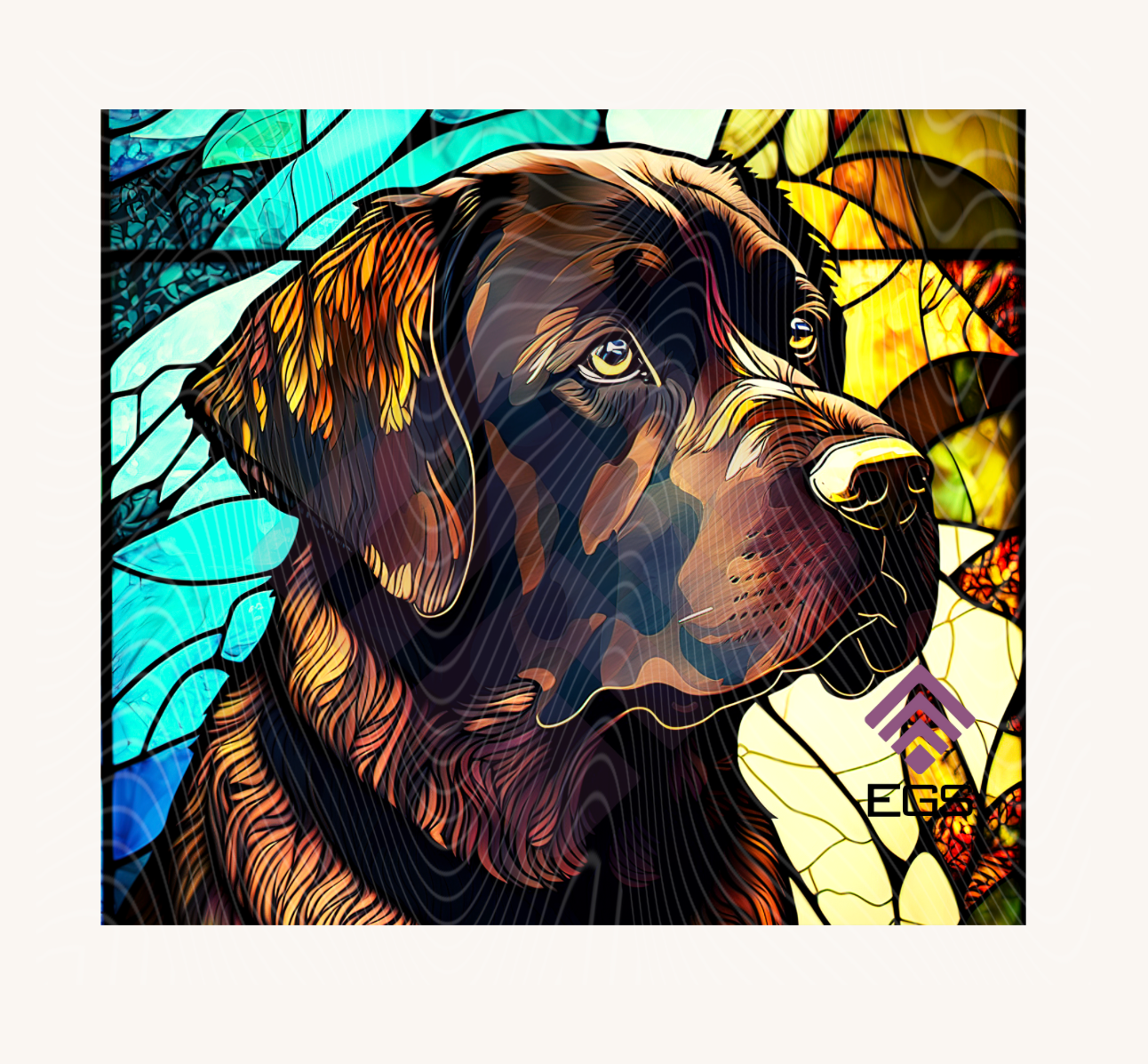 Stained Glass Chocolate Lab Magnet