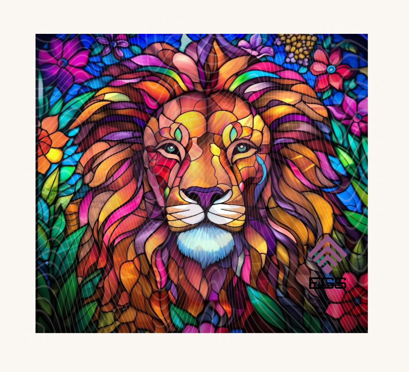 Stained Glass Lion Magnet