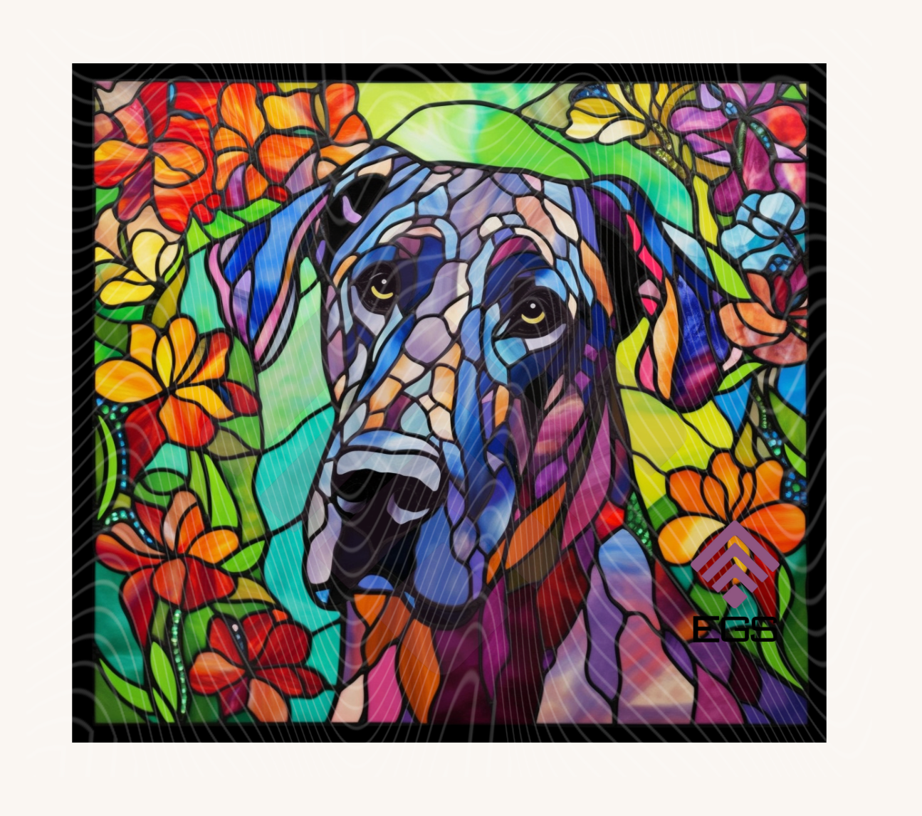 Stained Glass Great Dane Magnet