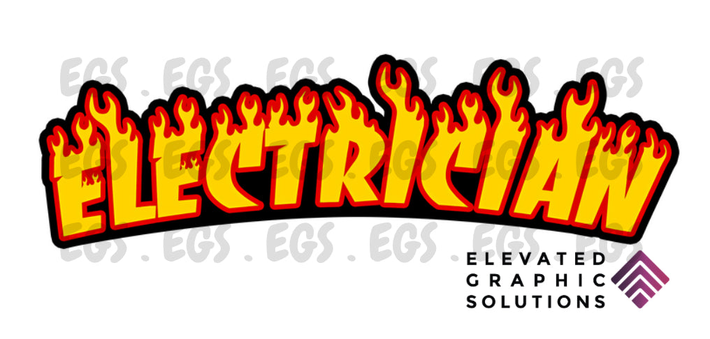 "Electrician Flame Logo" Sticker