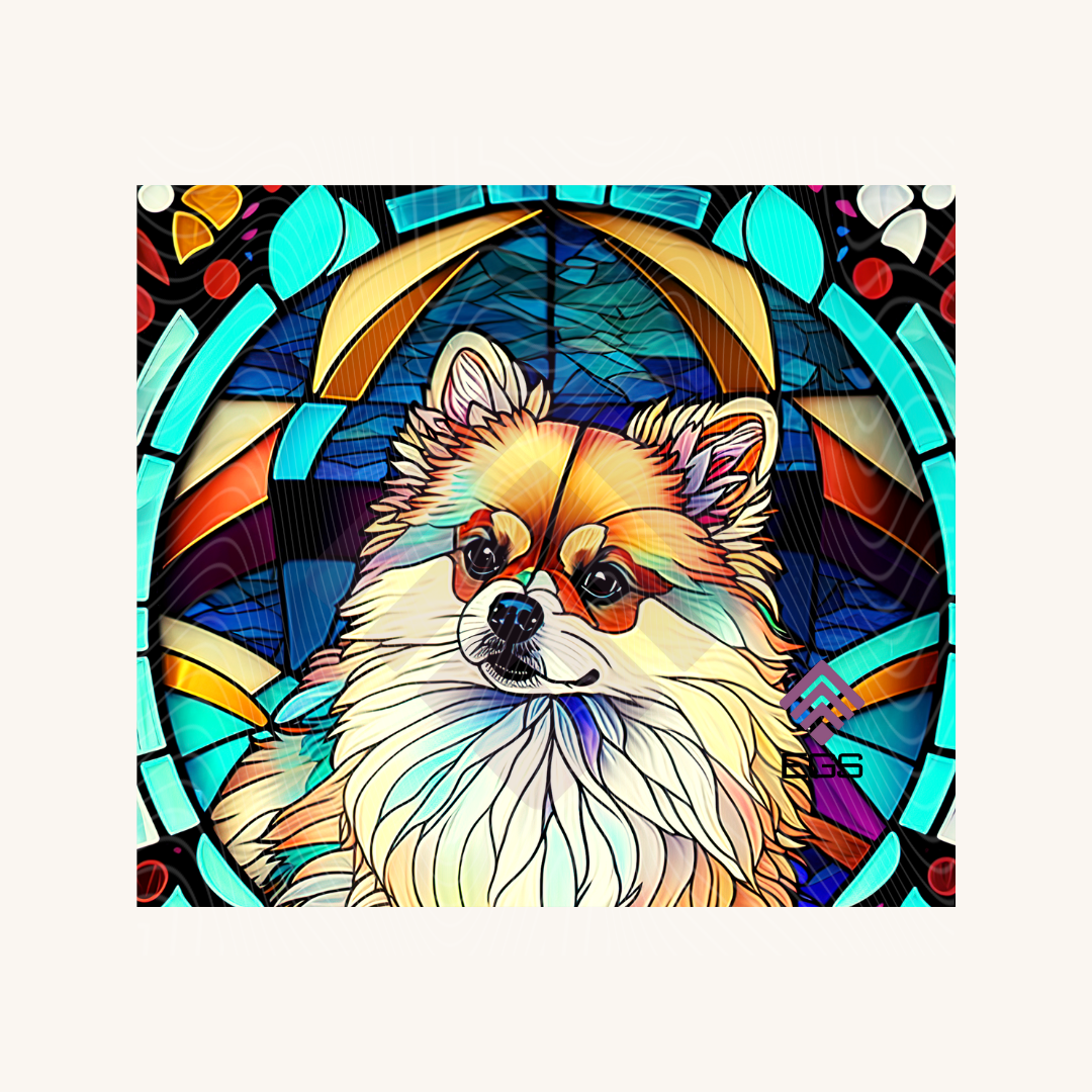Stained Glass Pomeranian Magnet