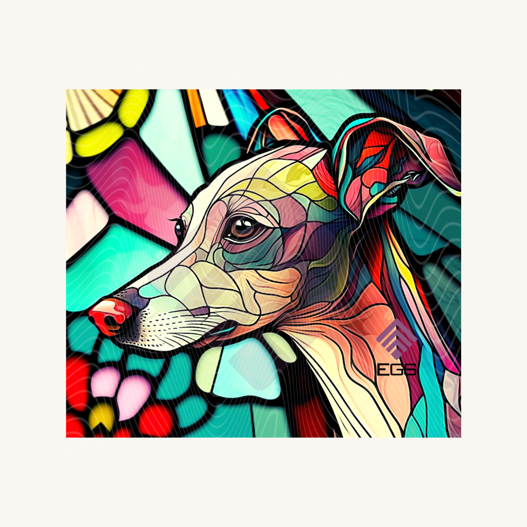 Stained Glass Greyhound Magnet