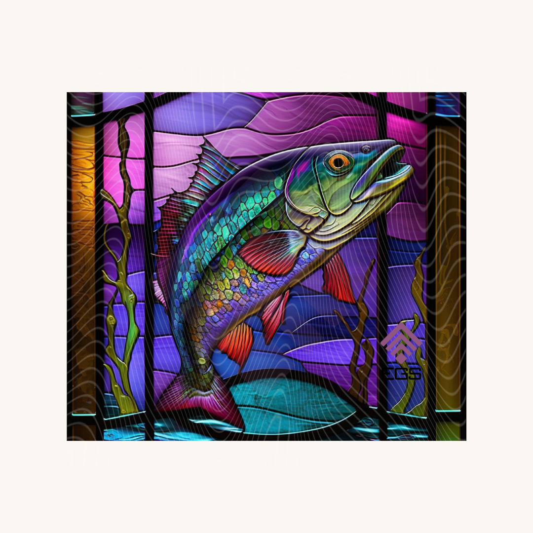 Stained Glass Trout Magnet