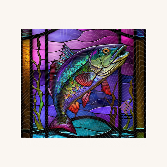 Stained Glass Trout Magnet