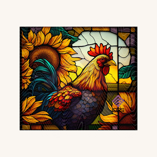 Stained Glass Chicken Magnet