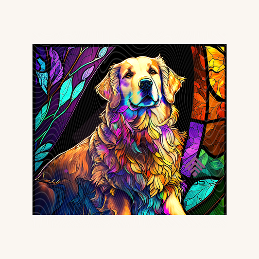 Stained Glass Golden Retriever Magnet