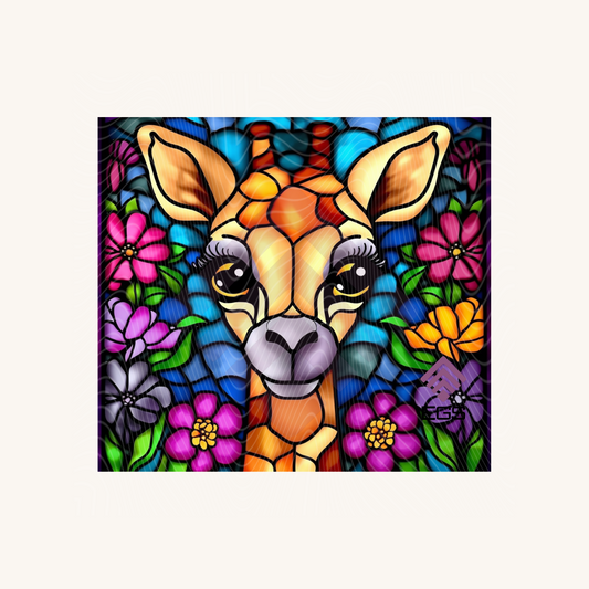 Stained Glass Giraffe Magnet