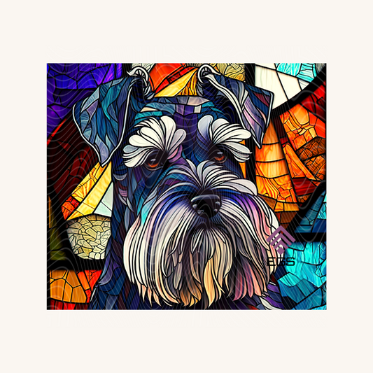 Stained Glass Miniature Schnauzer Magnet
