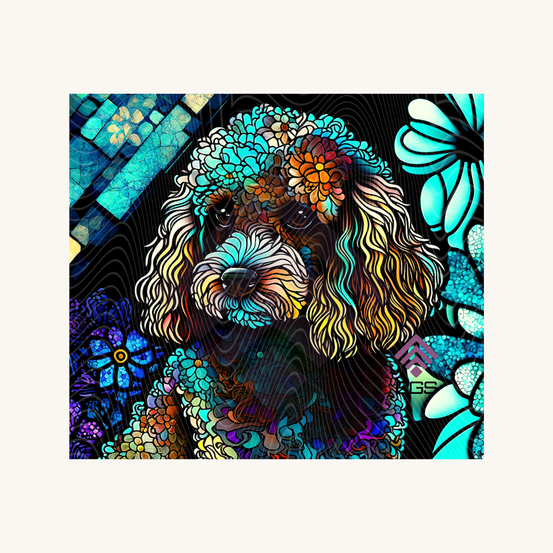 Stained Glass Poodle Magnet