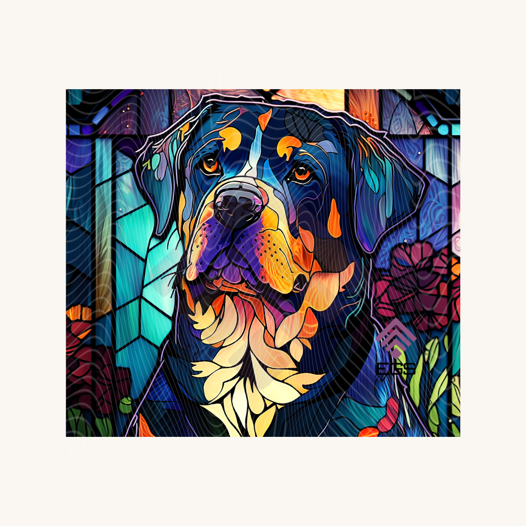 Stained Glass Rottweiler Magnet