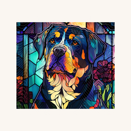 Stained Glass Rottweiler Magnet