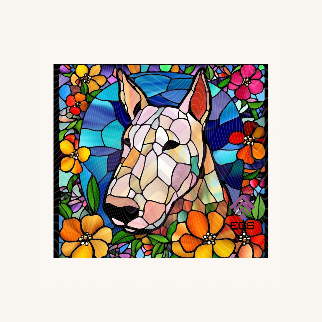 Stained Glass Bull Terrier Magnet