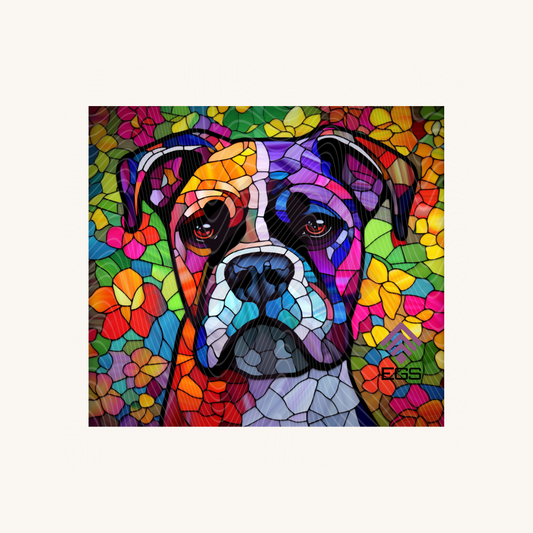 Stained Glass Boxer Magnet
