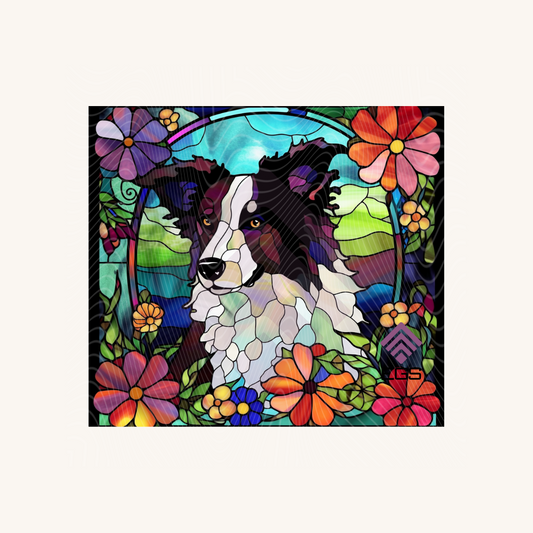 Stained Glass Border Collie  Magnet