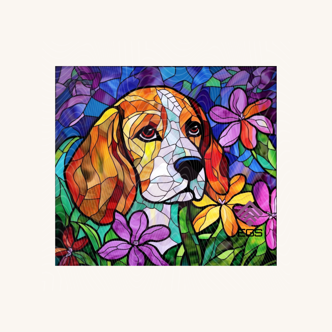 Stained Glass Beagle Magnet
