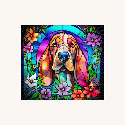 Stained Glass Hound Magnet