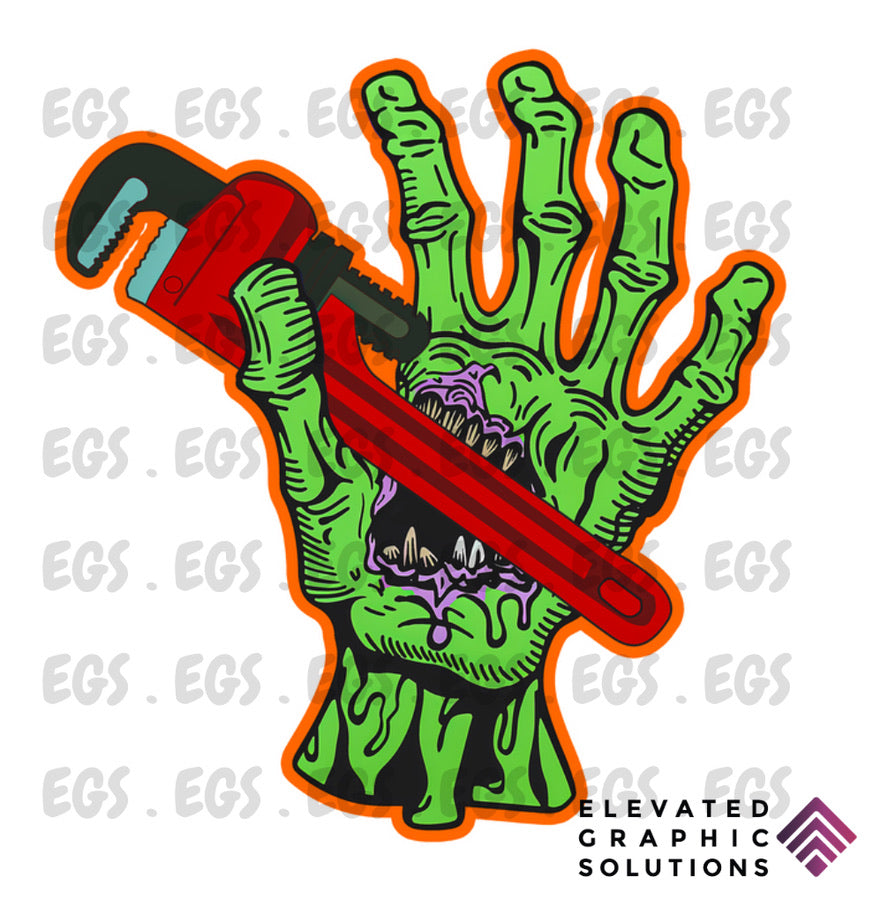 "Germ-y Pipe Wrench" Sticker