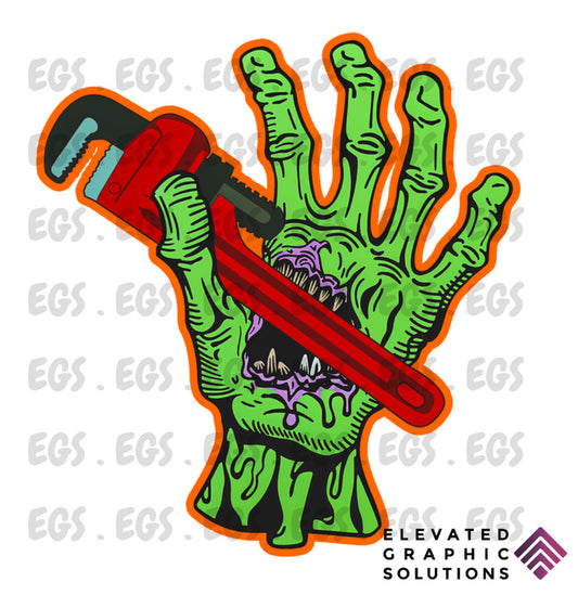 "Germ-y Pipe Wrench" Sticker