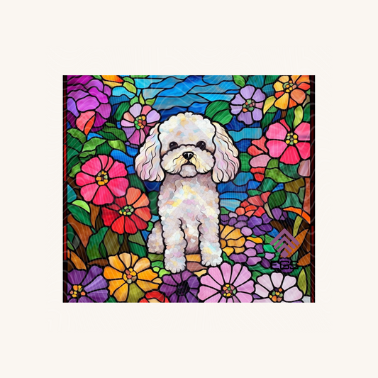 Stained Glass Bichon Frise Magnet