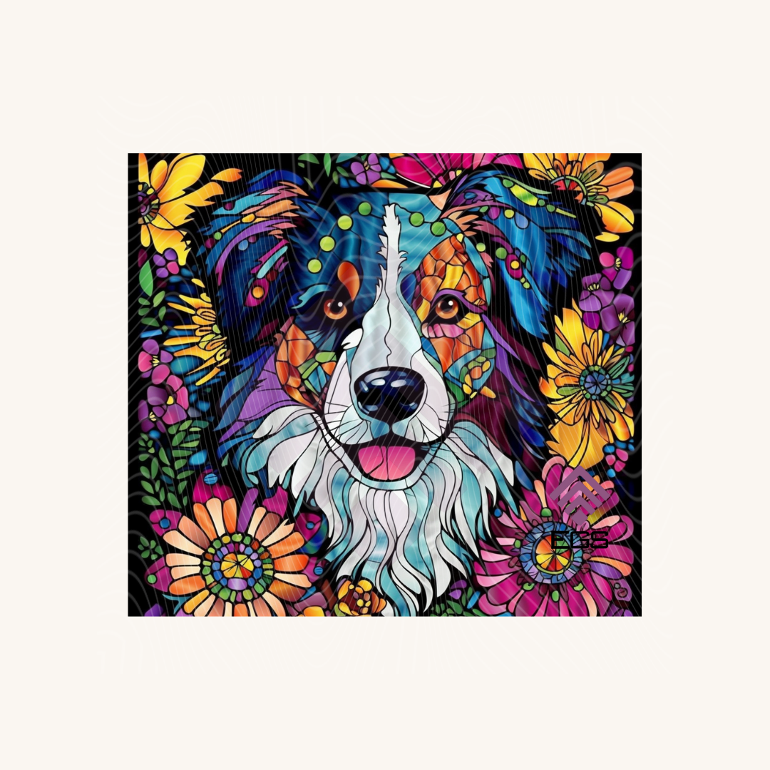 Stained Glass Australian Shepherd Magnet
