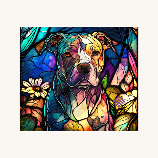 Stained Glass Pitbull Magnet