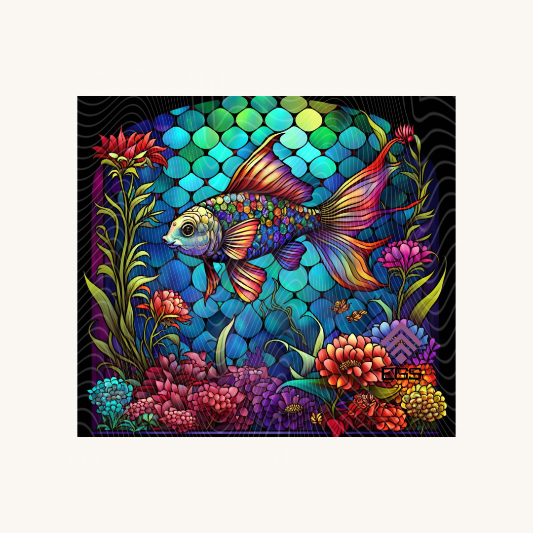 Stained Glass Betta Fish Magnet