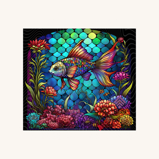 Stained Glass Betta Fish Magnet