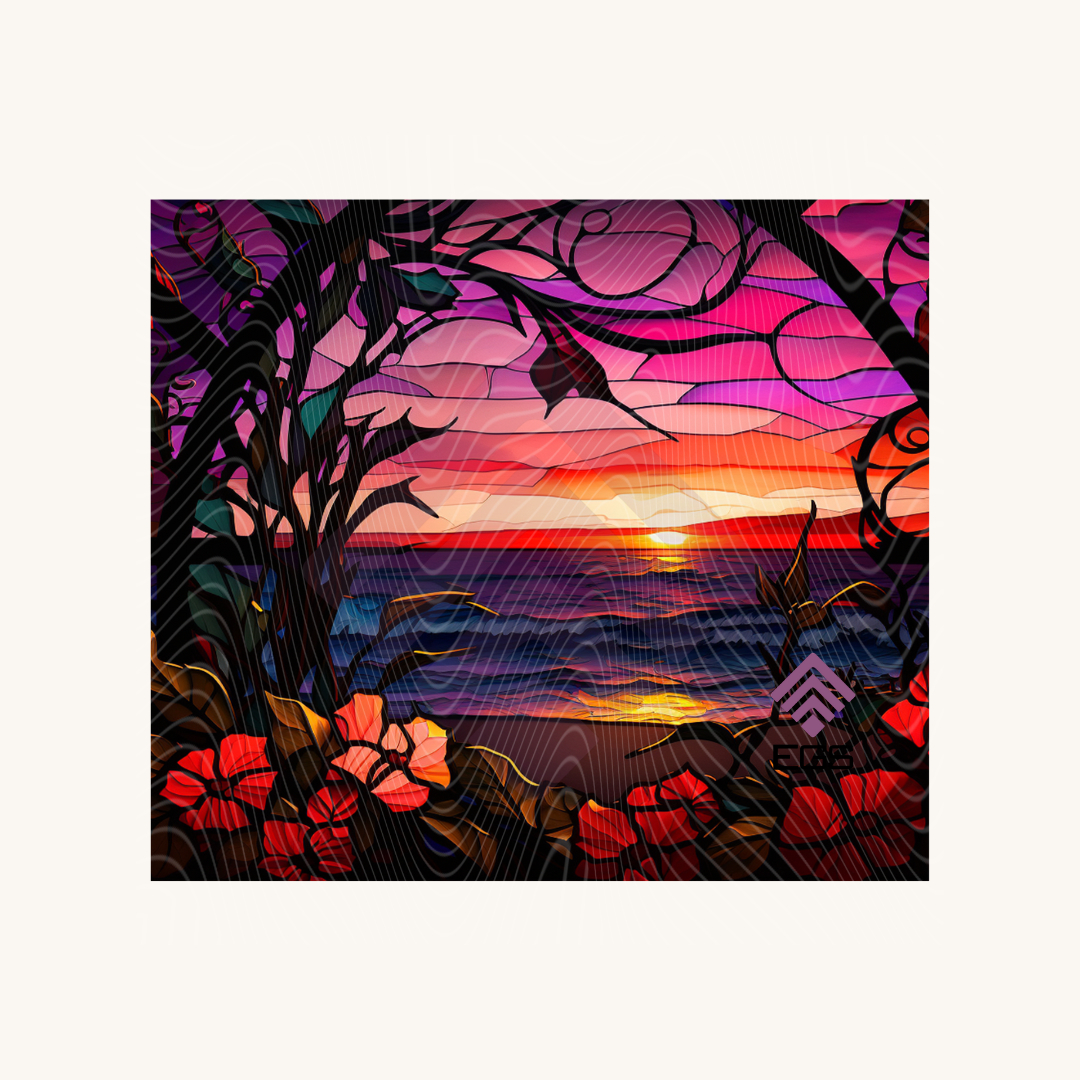 Stained Glass SunSet Magnet