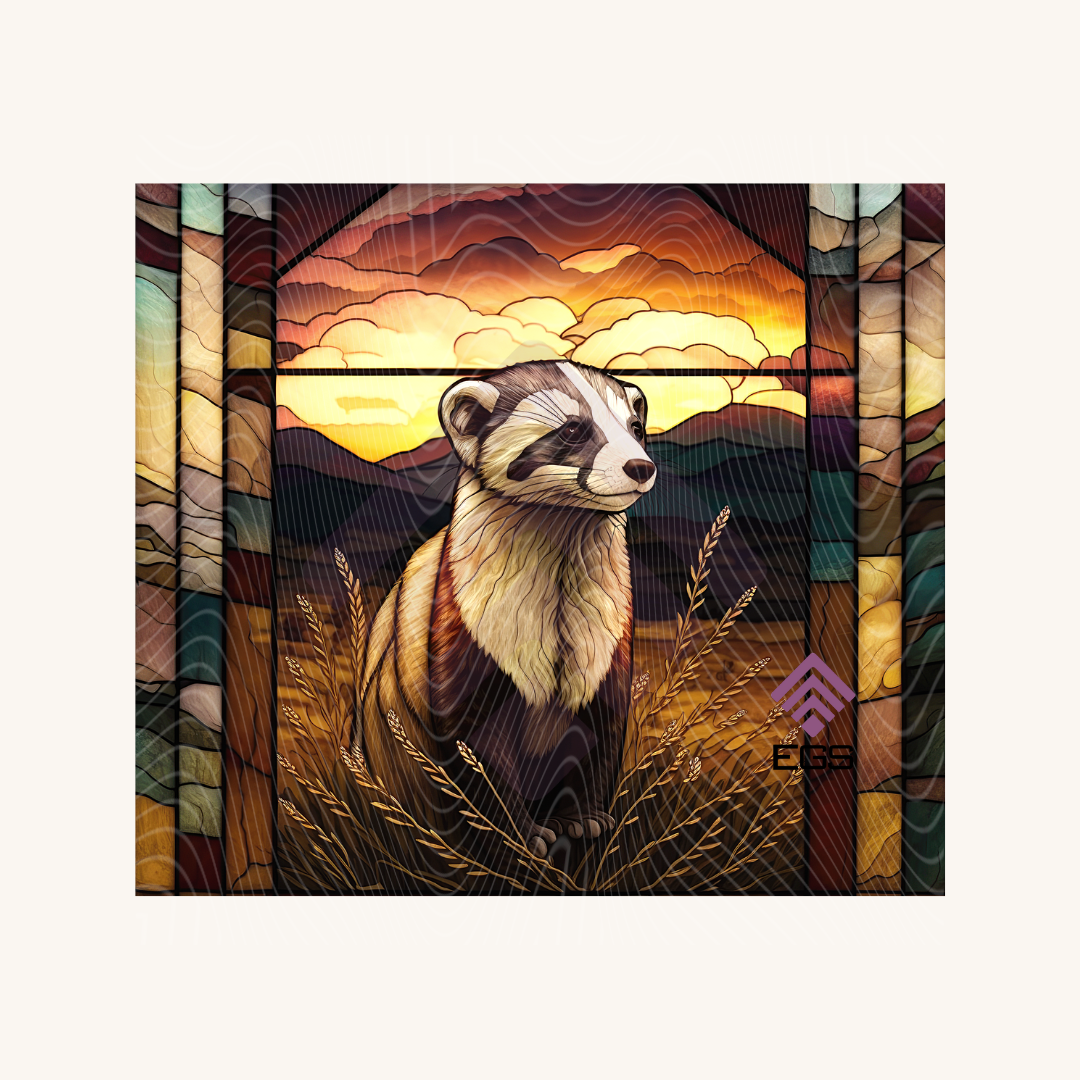 Stained Glass Ferret Magnet