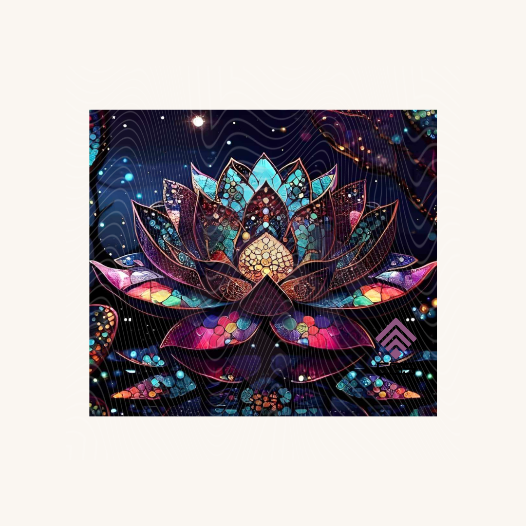 Stained Glass Lotus Magnet