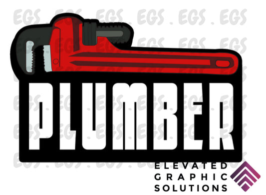 "Plumber-Pipe Wrench Logo" Sticker